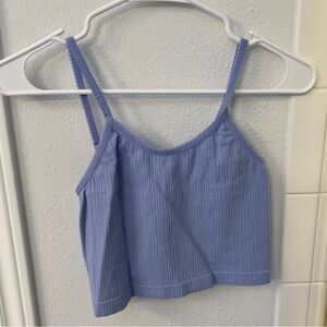 Purple Ribbed Crop Top
